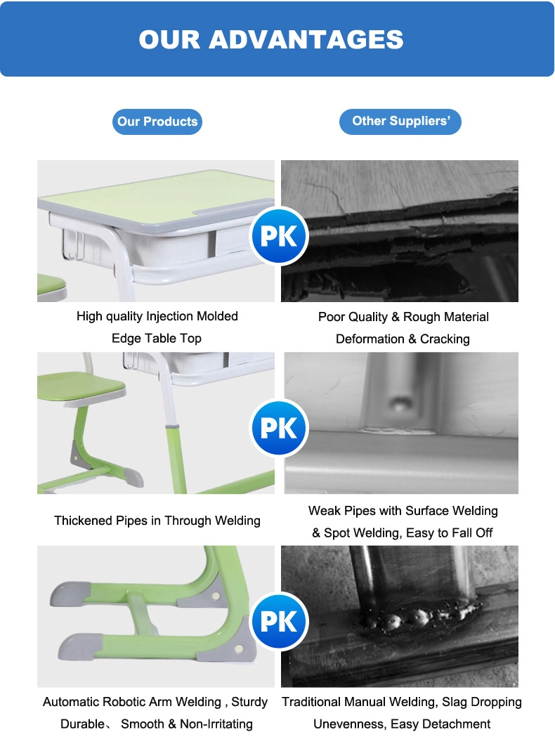 New Design Primary School Single Children Study Desk and Chair