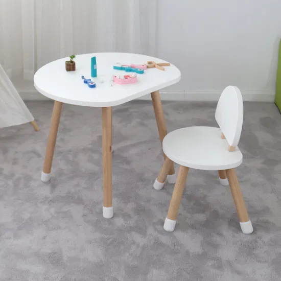 Joli ensemble de meubles pour enfants d'âge préscolaire, Table et chaise d'étude en bois massif pour enfants