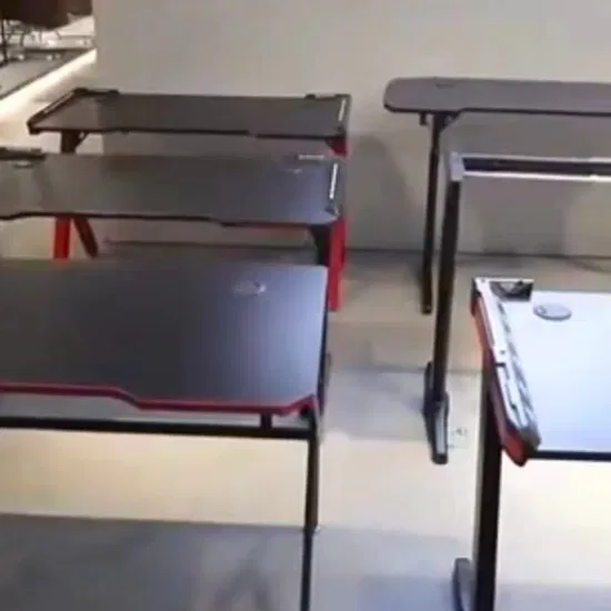 Marché de gros en bois bureau moderne jeu ordinateur Table en bois meubles de jeu en métal
